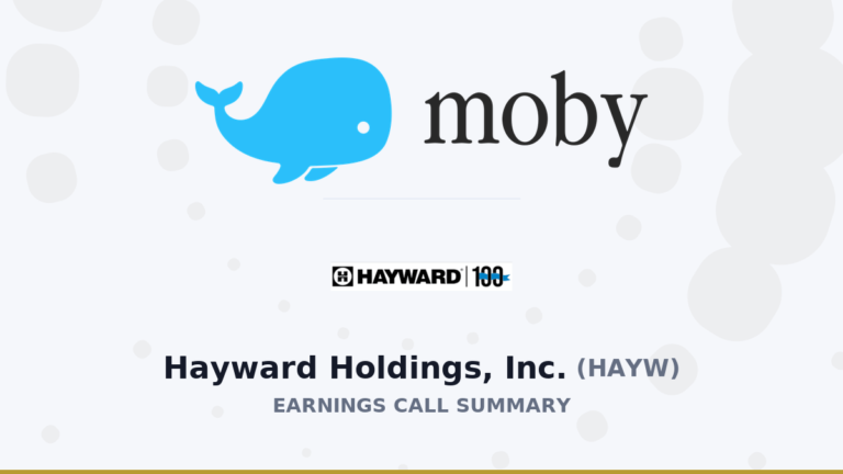 Hayward Holdings, Inc. Résumé de l'appel aux résultats du deuxième trimestre 2026