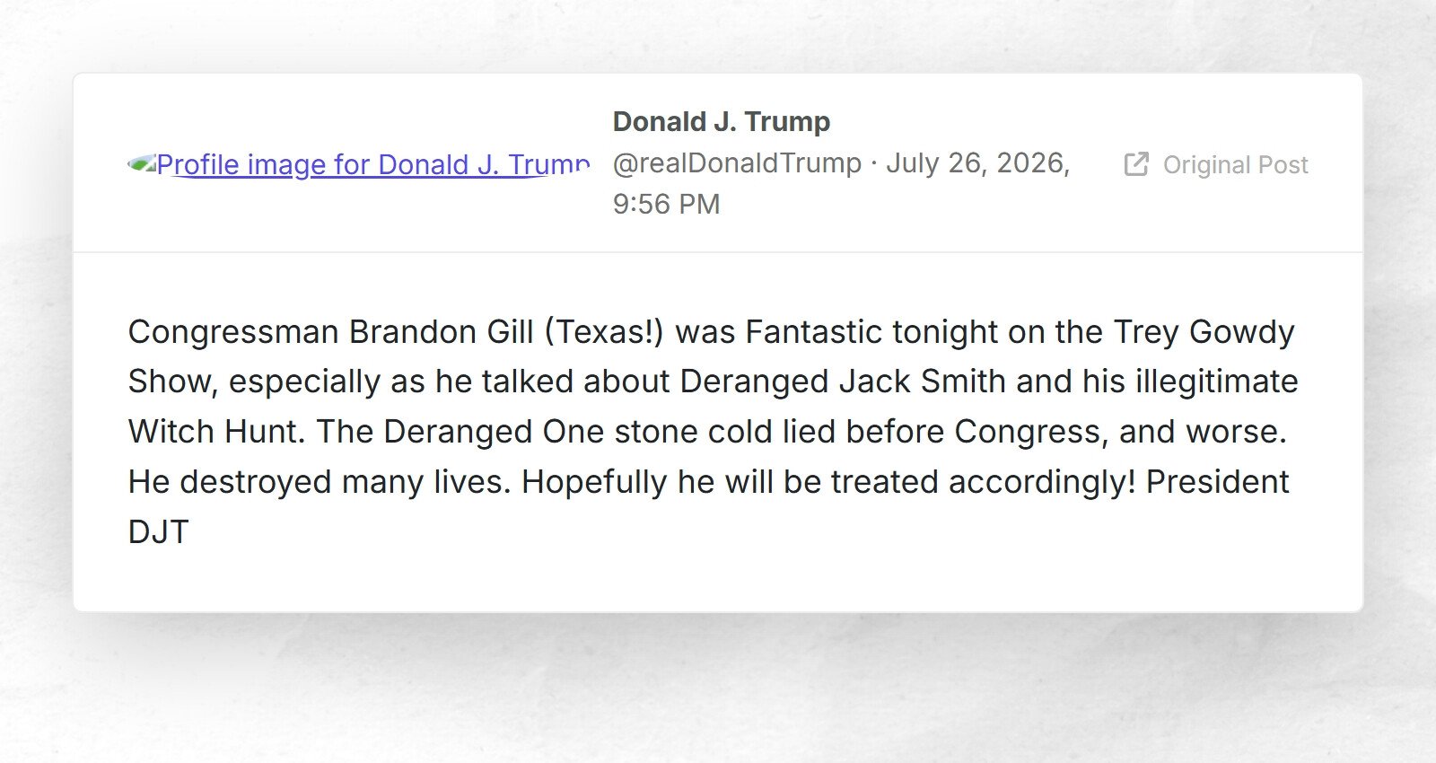 Le membre du Congrès Brandon Gill (Texas !) était fantastique ce soir au Trey Gowdy Show, surtout lorsqu'il parlait…