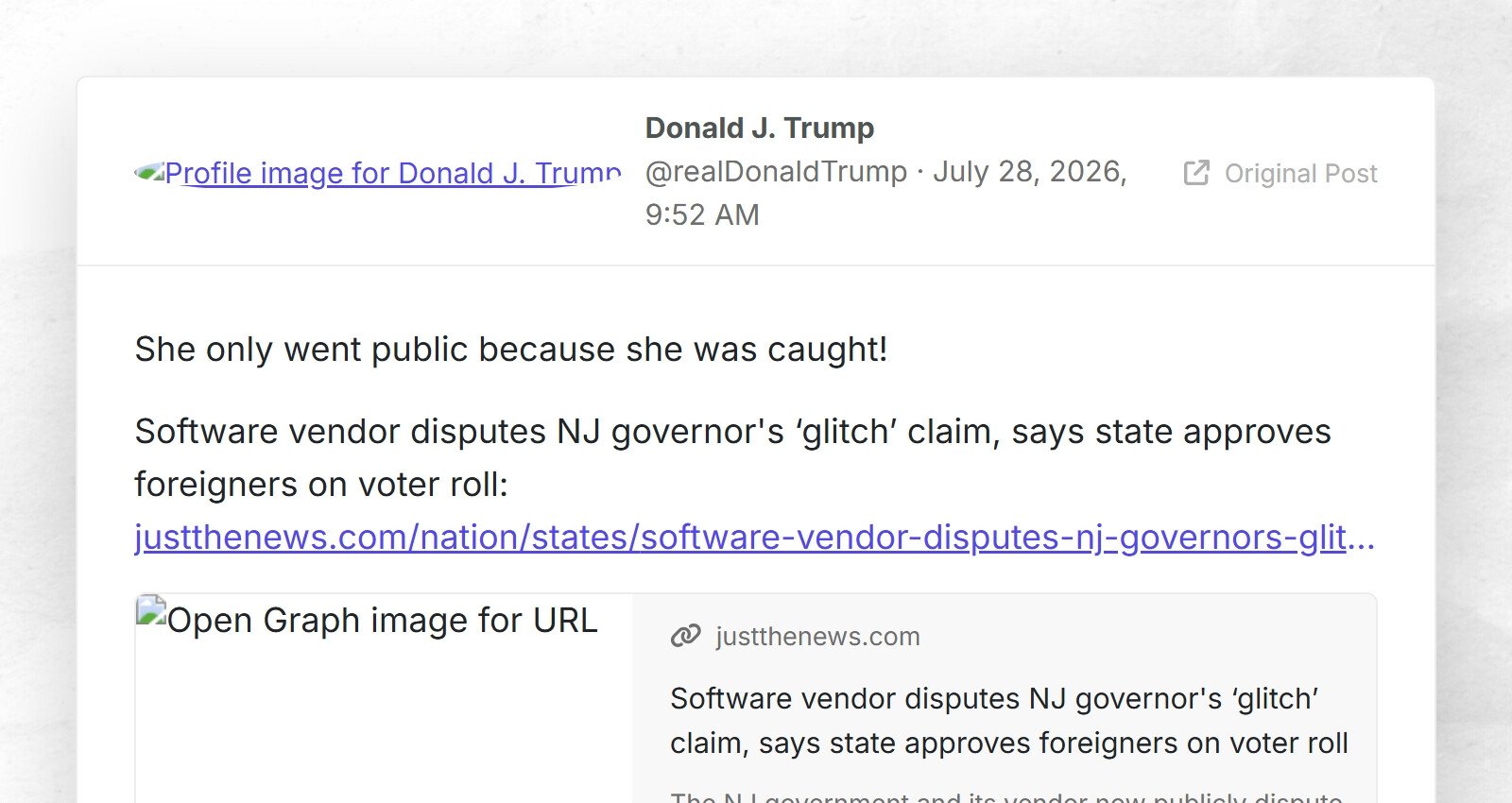 Elle n'a été rendue publique que parce qu'elle a été attrapée ! Un fournisseur de logiciels conteste l'allégation du « problème » du gouverneur du New Jersey, déclare...
