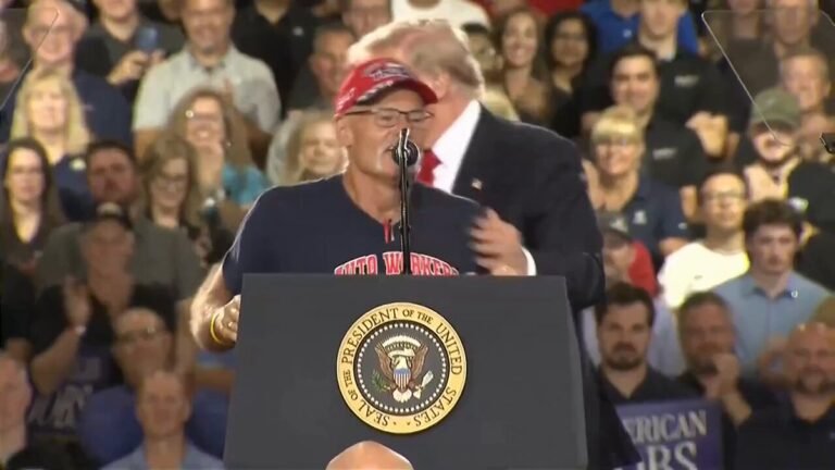 Brian Pannebacker, fondateur de Auto Workers for Trump : « Nous pouvons remercier ce monsieur ici même…