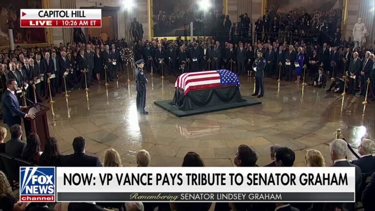 Le vice-président Vance rend hommage au sénateur Lindsey Graham, rappelant sa capacité unique à faire rire…