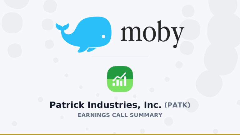 Patrick Industries, Inc. Résumé de l'appel aux résultats du deuxième trimestre 2026