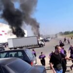 Les travailleurs russes fuient paniqués alors que des drones ukrainiens à longue portée attaquent le…