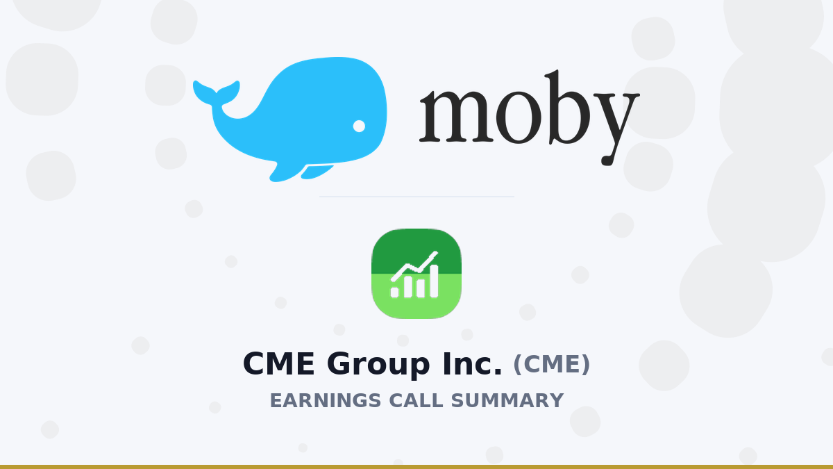 CME Group Inc. Résumé de l'appel aux résultats du deuxième trimestre 2026