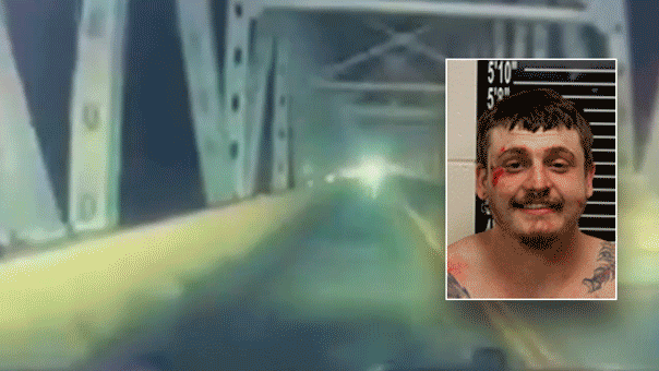 Regarder: Un suspect du Missouri plonge tête première du pont dans une tentative sauvage d'échapper aux députés