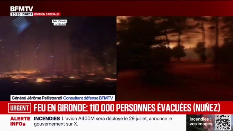 Un incendie de forêt dans le sud-ouest de la Gironde, en France, a brûlé environ 14 000 hectares (34 600…