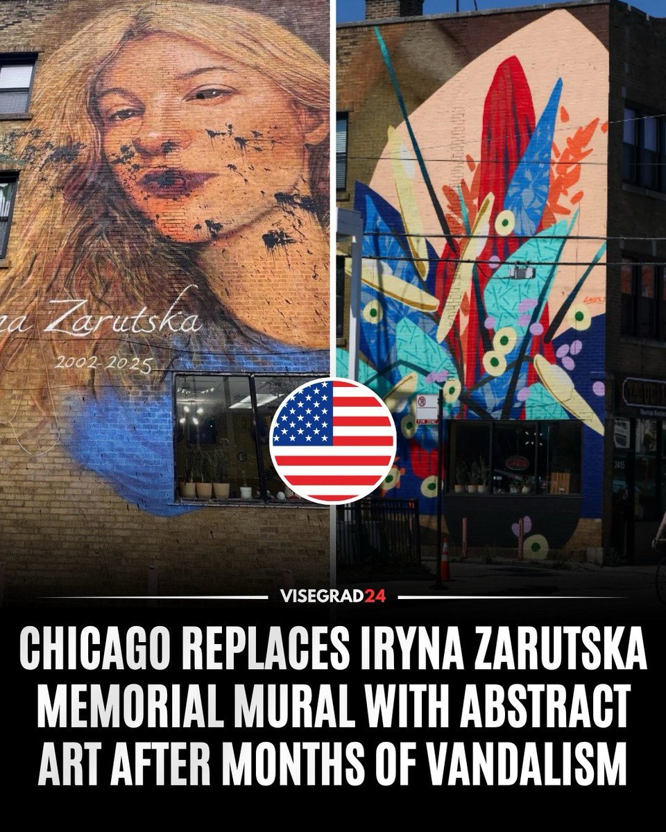 Une fresque murale honorant Iryna Zarutska, la réfugiée ukrainienne de 23 ans qui a été mortellement…