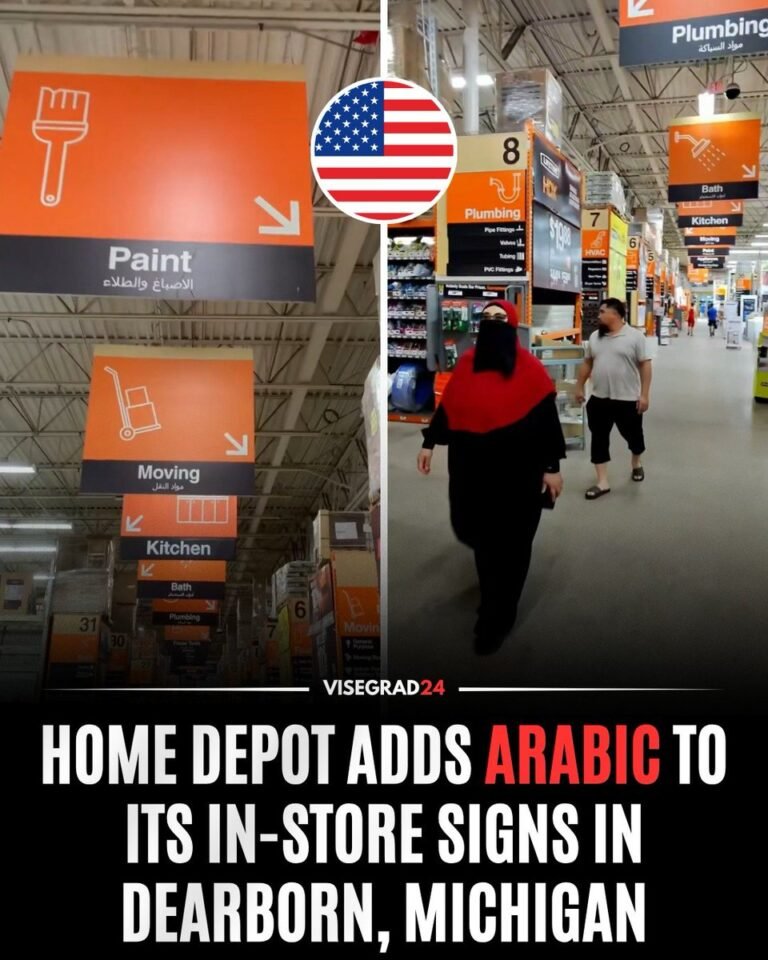 Home Depot a introduit une signalisation en langue arabe dans son magasin de Dearborn, dans le Michigan,…