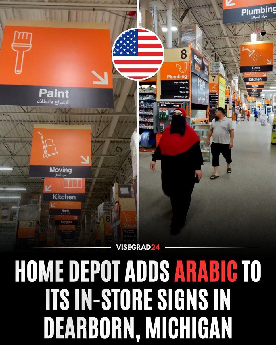 Home Depot a introduit une signalisation en langue arabe dans son magasin de Dearborn, dans le Michigan,…