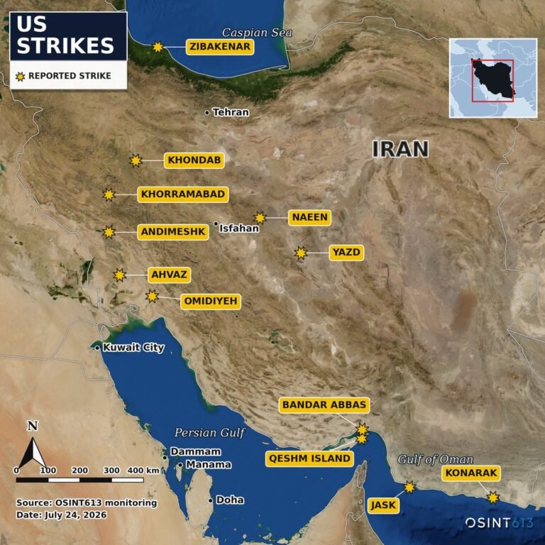 CARTE OSINT613 : Les frappes américaines de la nuit dernière contre l’Iran semblent avoir été les plus…