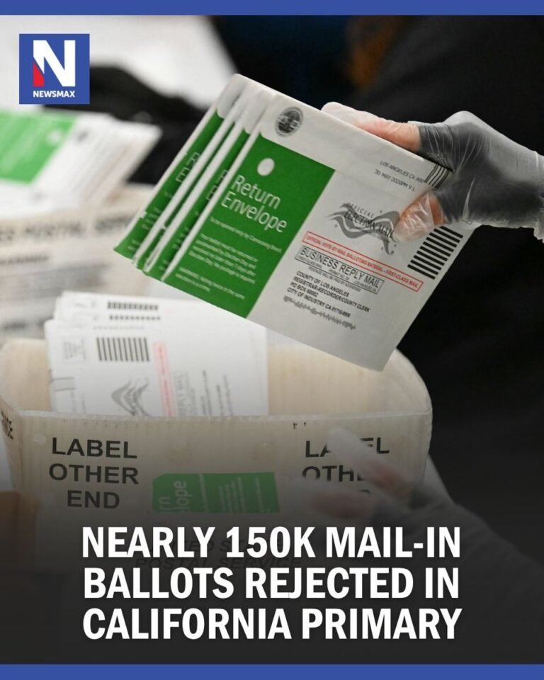 ÉCHEC DU COURRIER : Près de 150 000 bulletins de vote par correspondance en Californie ont été rejetés…