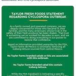 Taylor Farms affirme qu'aucune de ses salades ou kits de salades de marque n'est liée à l'épidémie de…