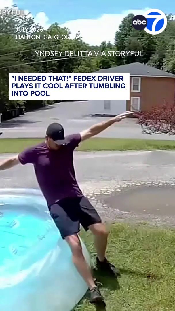 Un chauffeur de FedEx est tombé accidentellement dans une piscine en Géorgie alors qu’il prenait une photo…