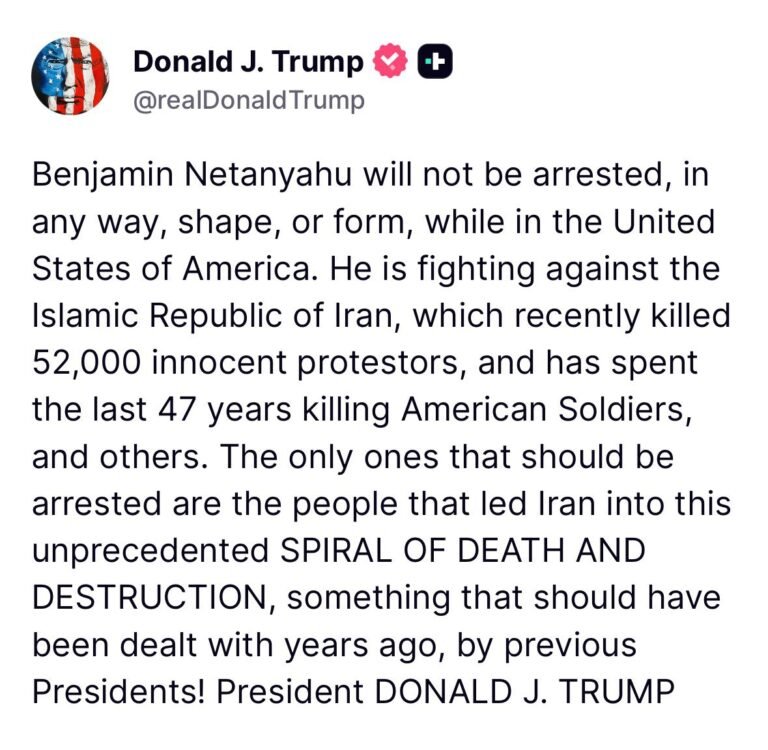 ATOUT : Benjamin Netanyahu ne sera pas arrêté, de quelque manière que ce soit, pendant son séjour aux…