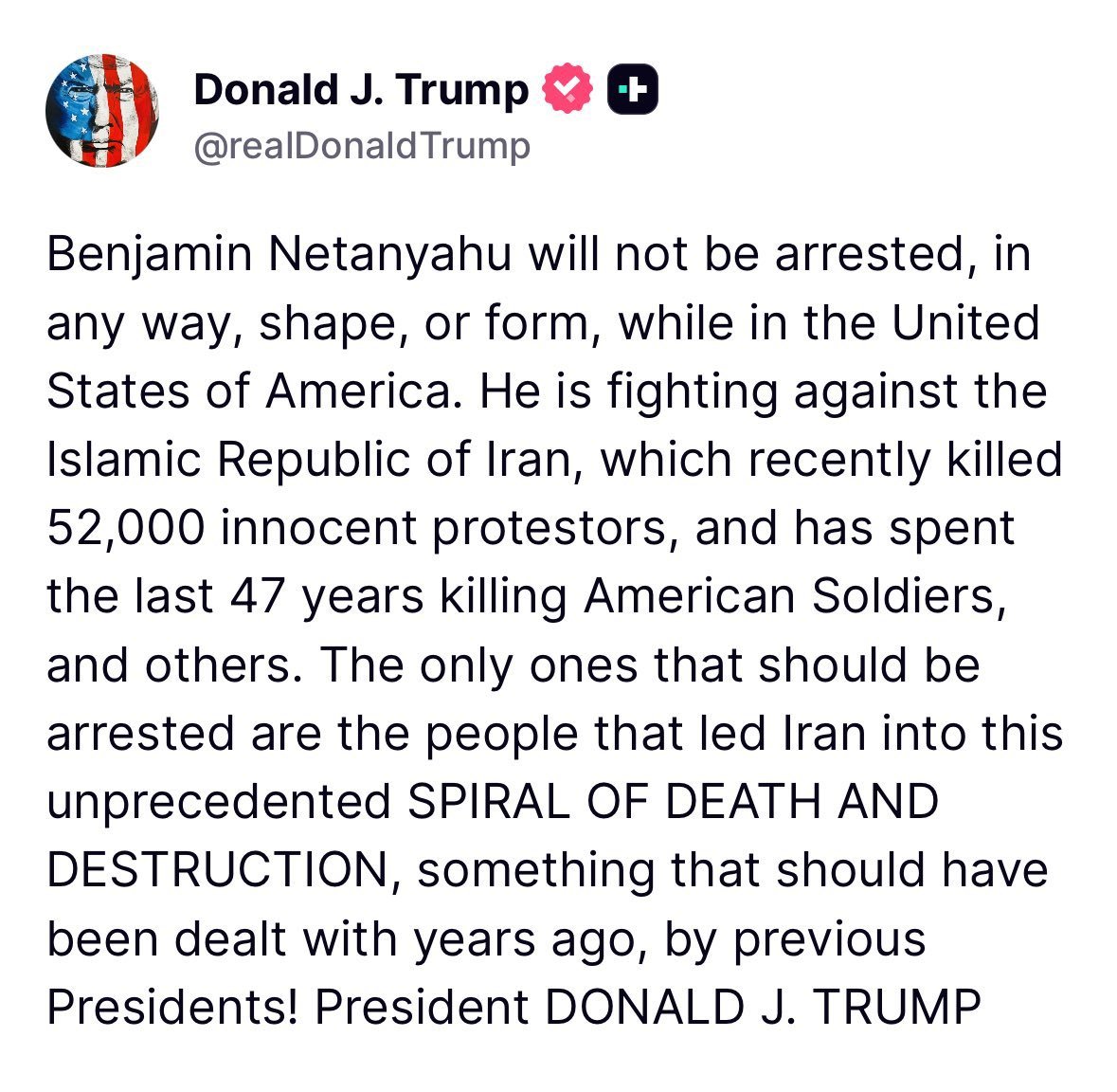 ATOUT : Benjamin Netanyahu ne sera pas arrêté, de quelque manière que ce soit, pendant son séjour aux…
