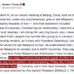 Trump menace la Chine et la Russie si elles apportent un soutien matériel à l’Iran : « …ce serait très…