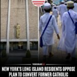 Des centaines d'habitants de Bay Shore, à Long Island, dans l'État de New York, s'opposent au projet…