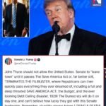 TRUMP EXIGE UN SAVE ACT : Le président Donald Trump a déclaré lundi que le chef de la majorité au Sénat,…