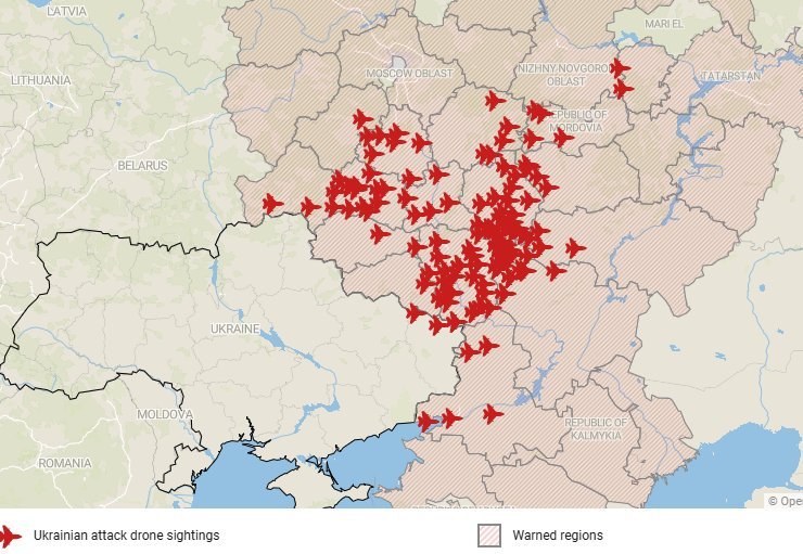 Les forces ukrainiennes organisent ce soir un autre raid majeur de drones d’attaque en Russie.