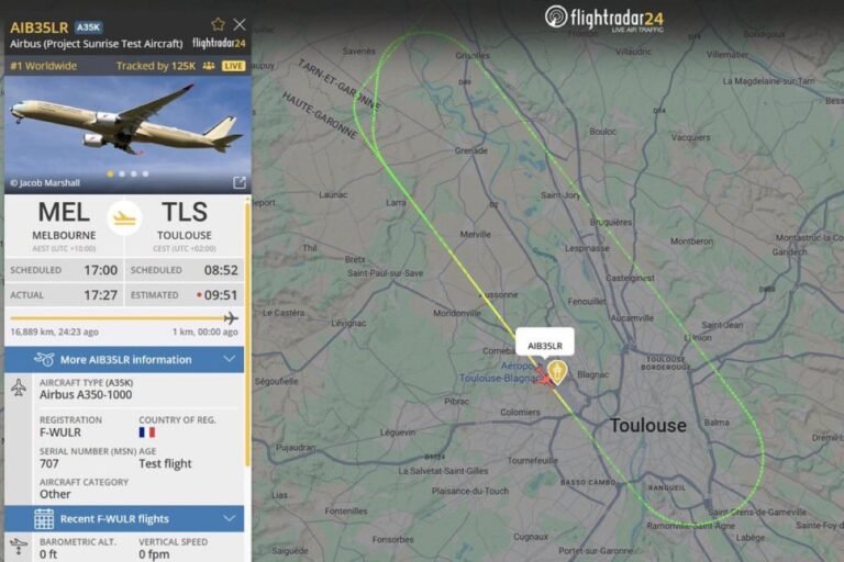 Un Airbus A350-1000ULR a effectué le vol Melbourne-Toulouse après avoir passé 24 heures et 23 minutes dans…
