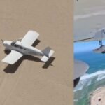Un pilote a posé en toute sécurité un petit avion sur le sable à Huntington Beach après que l'avion ait…