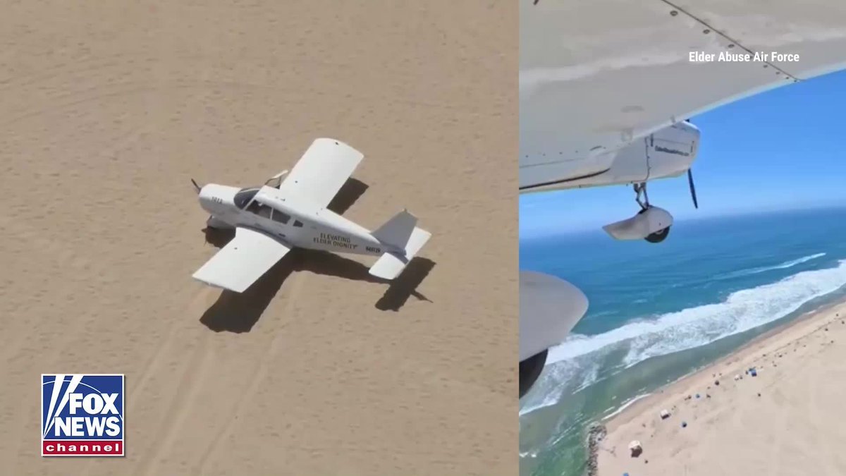 Un pilote a posé en toute sécurité un petit avion sur le sable à Huntington Beach après que l'avion ait…