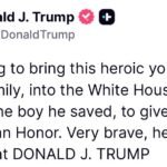 TRUMP : Nous allons amener ce jeune homme héroïque et sa famille à la Maison Blanche avec, peut-être, le…