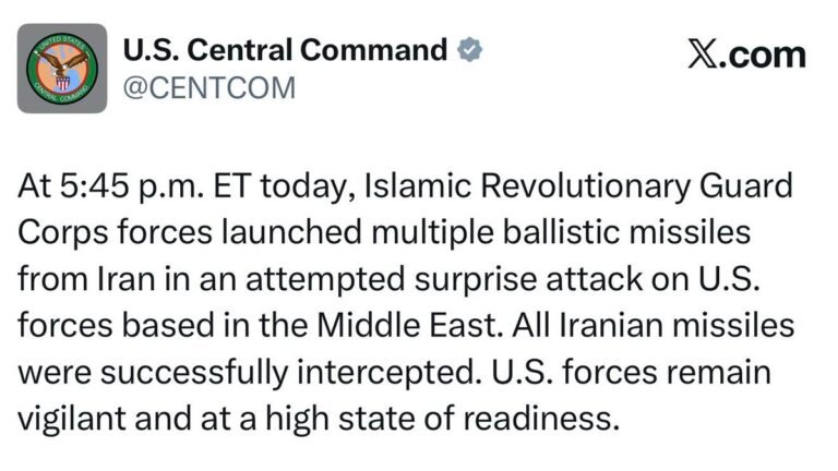 Le Commandement central américain a déclaré que le Corps des Gardiens de la révolution islamique iraniens…