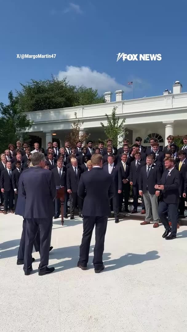 Le président Trump salue l'équipe de championnat national FCS de la Montana State University à la Maison…