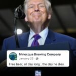 La brasserie du Wisconsin qui offrait de la « bière gratuite » à la mort du président Trump s'est vu…