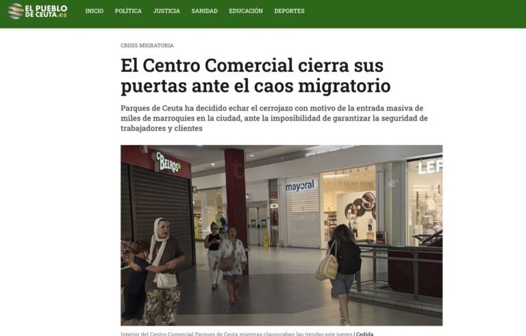 🇪🇸 Tous les centres commerciaux de Ceuta ferment leurs portes face à l’invasion migratoire d’aujourd’hui,…