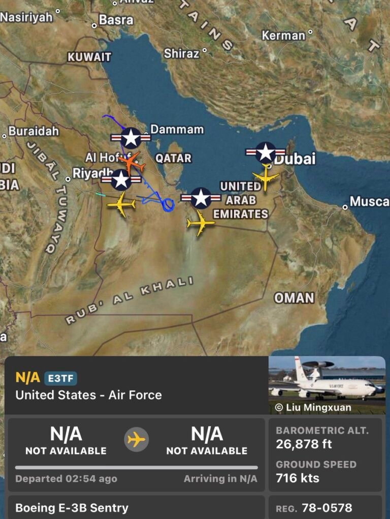 USAF E-3G AWACS (commandement et contrôle) près du golfe Persique -FR