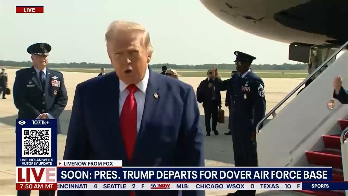 .@POTUS prononce un discours avant de partir pour le transfert digne des 4 héros américains tués au…