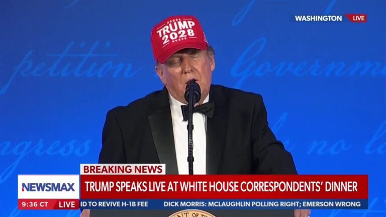 Le président Trump clôture la WHCA avec des remarques sur ses relations avec les médias et remercie les…
