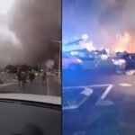 Plus de 100 maisons ont été endommagées par un incendie de forêt incontrôlable près de Biscarrosse, dans…