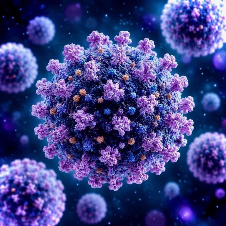 Illustration : virus au microscope