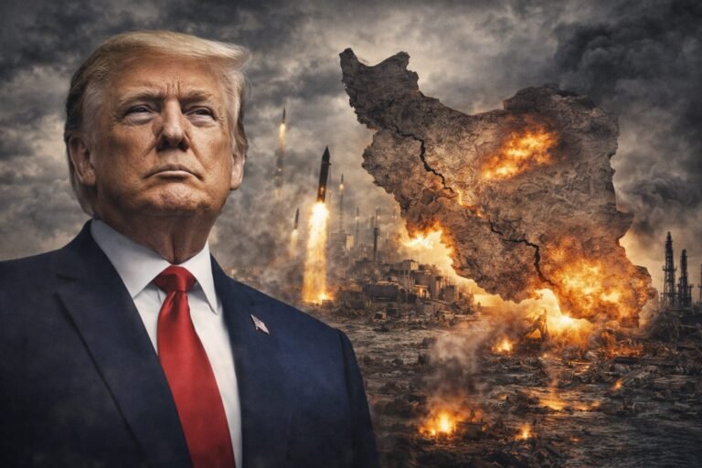 Donald Trump, carte de l'Iran (montage)