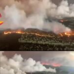Un incendie de forêt massif éclate à seulement 15 km de Bordeaux alors que des images aériennes…
