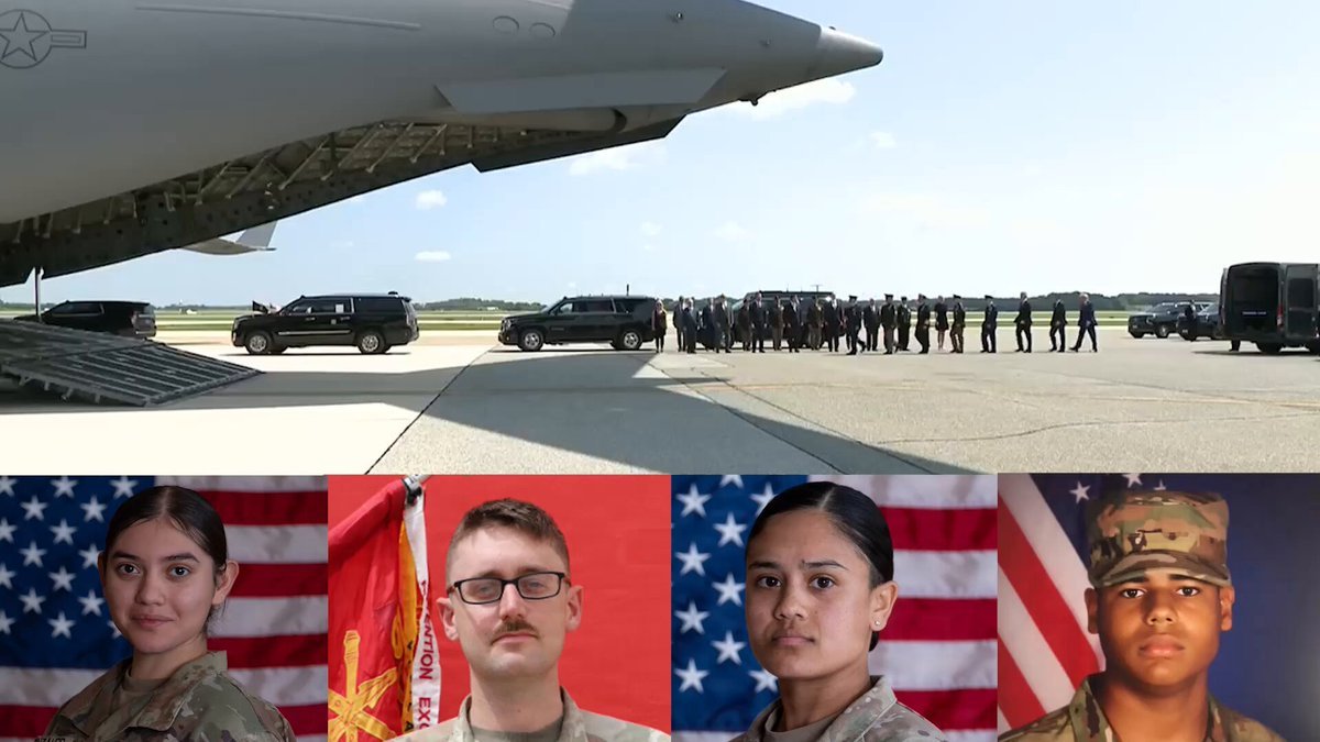 Le président Donald Trump assiste au transfert digne des militaires américains tués dans la guerre contre…