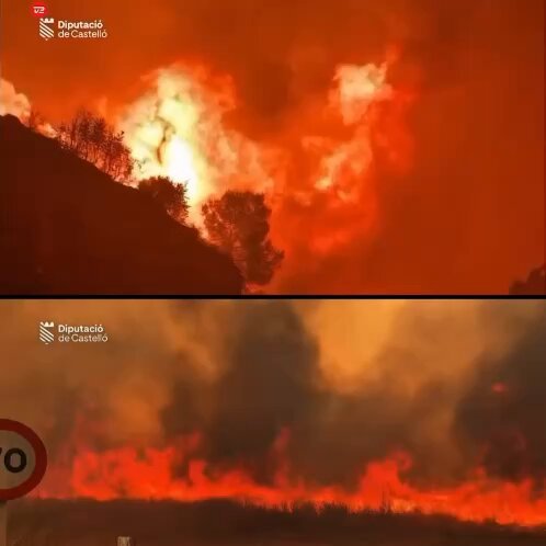 Pendant ce temps : les incendies de forêt dans la Vall d’Uixó, en Espagne, se propagent sur des milliers…