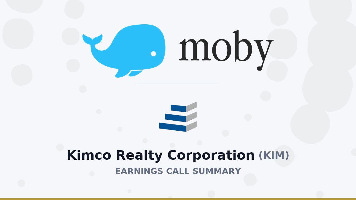 Résumé de l'appel aux résultats du deuxième trimestre 2026 de Kimco Realty Corporation