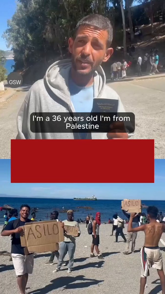 Les Gazaouis arrivent désormais à Ceuta et tentent de poursuivre leur voyage vers l'Espagne continentale 🇪🇸🇵🇸