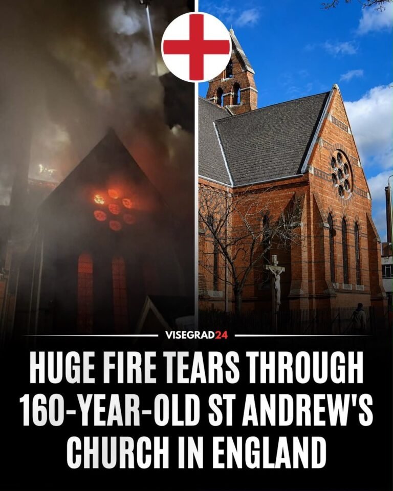 Un incendie majeur a détruit une partie de l'église historique de St Andrew à Leicester, en Angleterre,…