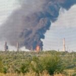 La raffinerie russe de Syzran est en feu ce matin après une frappe de drone d'attaque ukrainienne.