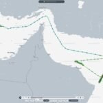Le méthanier Al Areesh, battant pavillon des Bahamas et appartenant au Qatar, continue de flâner le long…