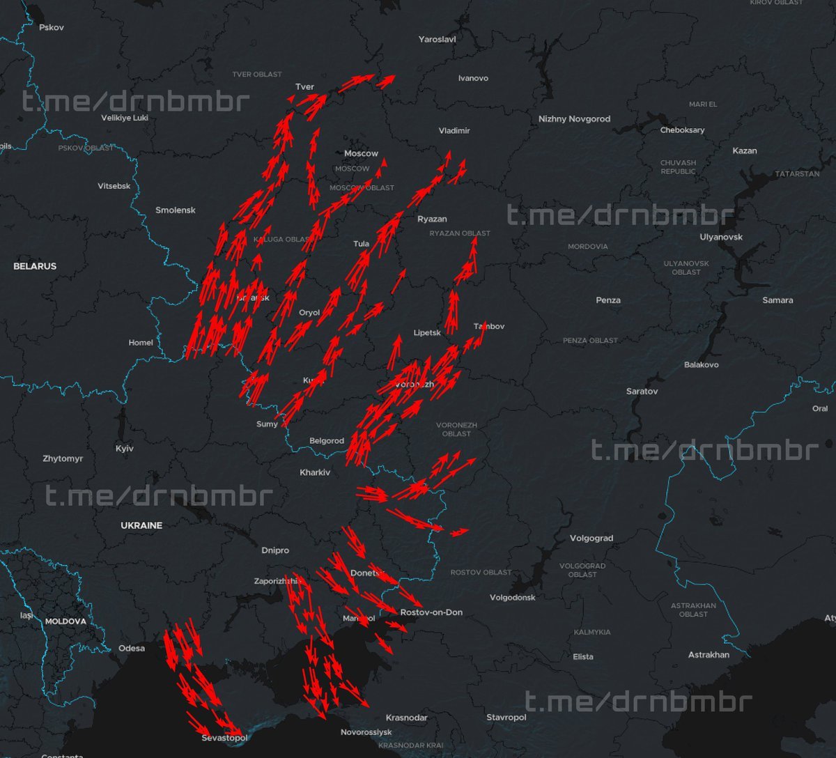 Les forces ukrainiennes organisent ce soir un autre raid majeur de drones d'attaque en Russie, plus de 400…