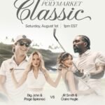 L'heure du départ. Big John et Paige Spiranac affrontent JR Smith et Claire Hogle au Polymarket Classic.