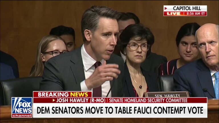 MAINTENANT : Le sénateur Josh Hawley dénonce le refus du Dr Anthony Fauci de répondre aux questions sur…