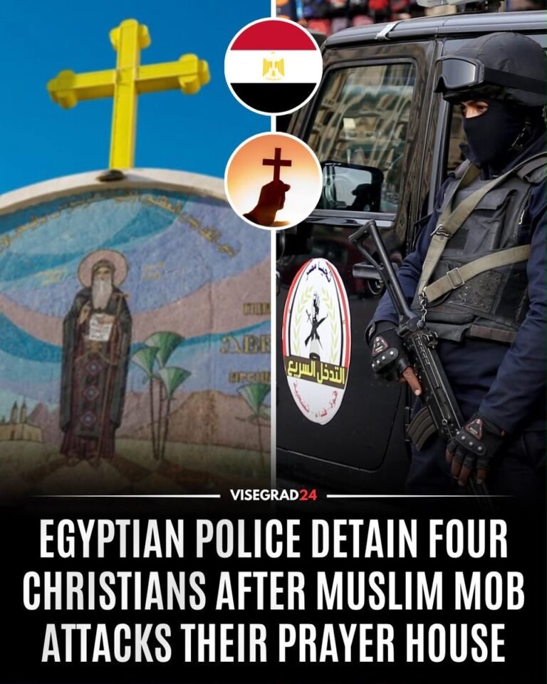 Quatre chrétiens coptes d'Égypte ont été arrêtés par la police après qu'une foule musulmane a attaqué leur…