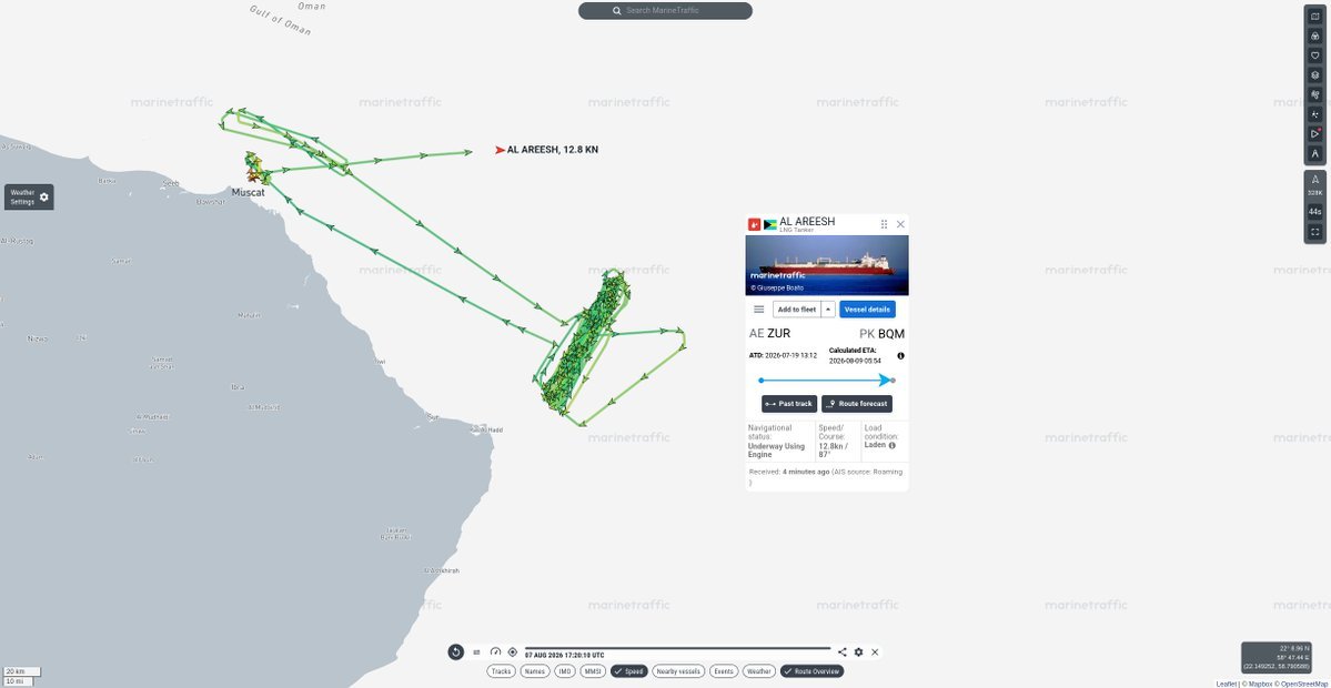 Le transporteur de gaz naturel liquéfié (GNL) Al Areesh, battant pavillon des Bahamas et appartenant au…